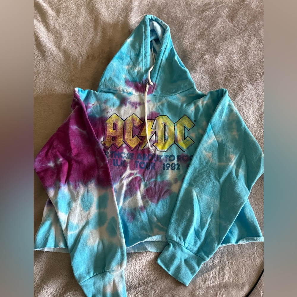 AC/DC crop top hoodie